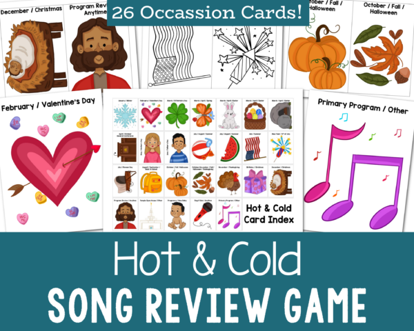 Hot & Cold singing time review game - Sing along with these fun themed occasion cards.