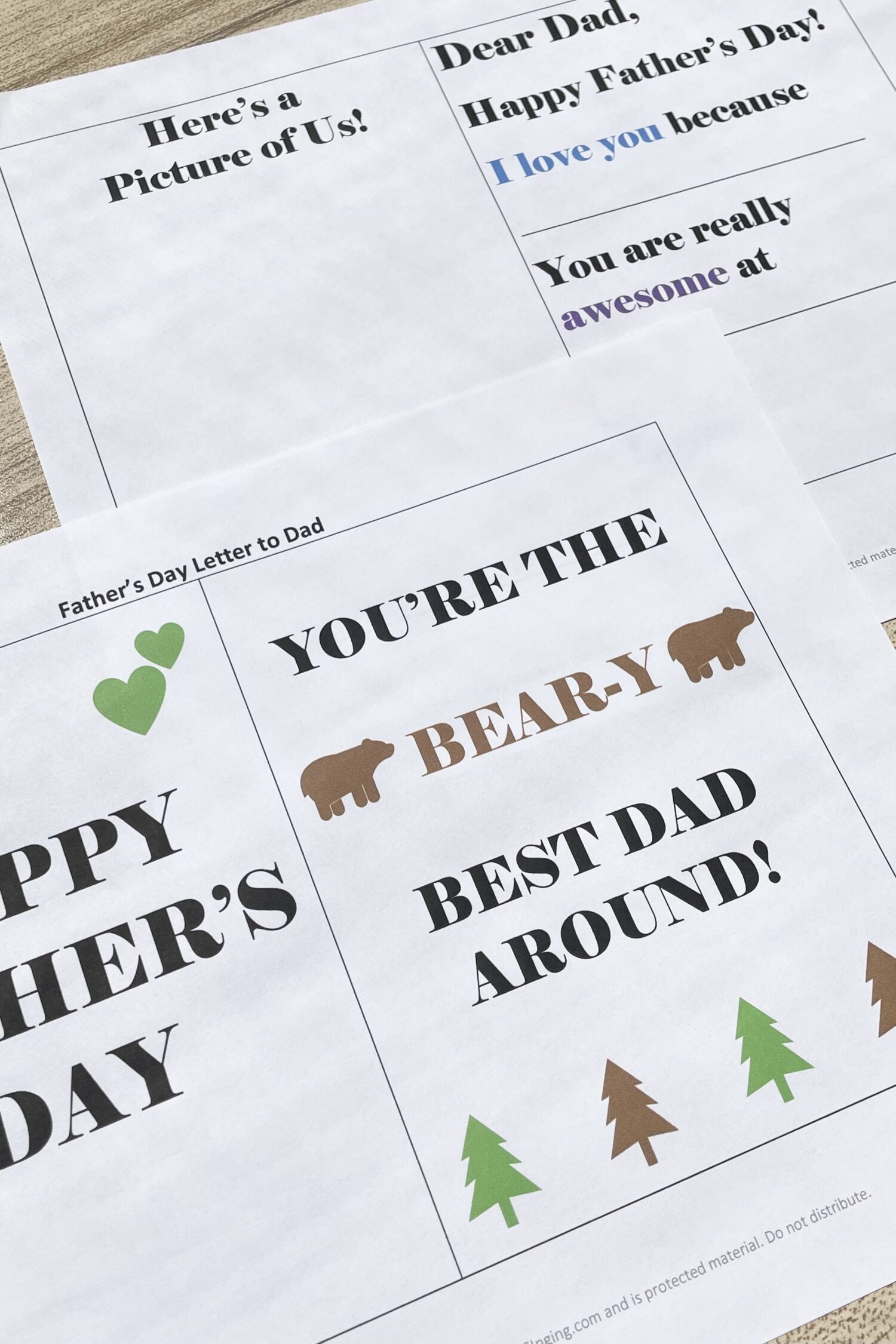 Father's Day Letter to Dad singing time idea - use this homemade printable card to write letters to dad during primary for LDS Primary Music Leaders.