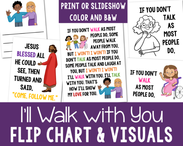I'll Walk with You flip chart and visuals for learning this song printables for LDS Primary music leaders or choristers for singing time