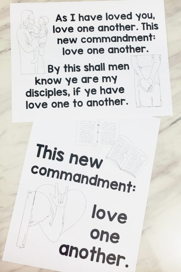 Black and White Love One Another flip chart options