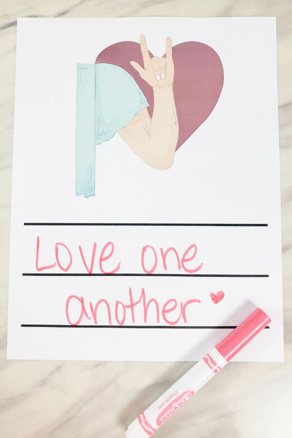 Fill-in Love One Another Flip Chart with written in keywords