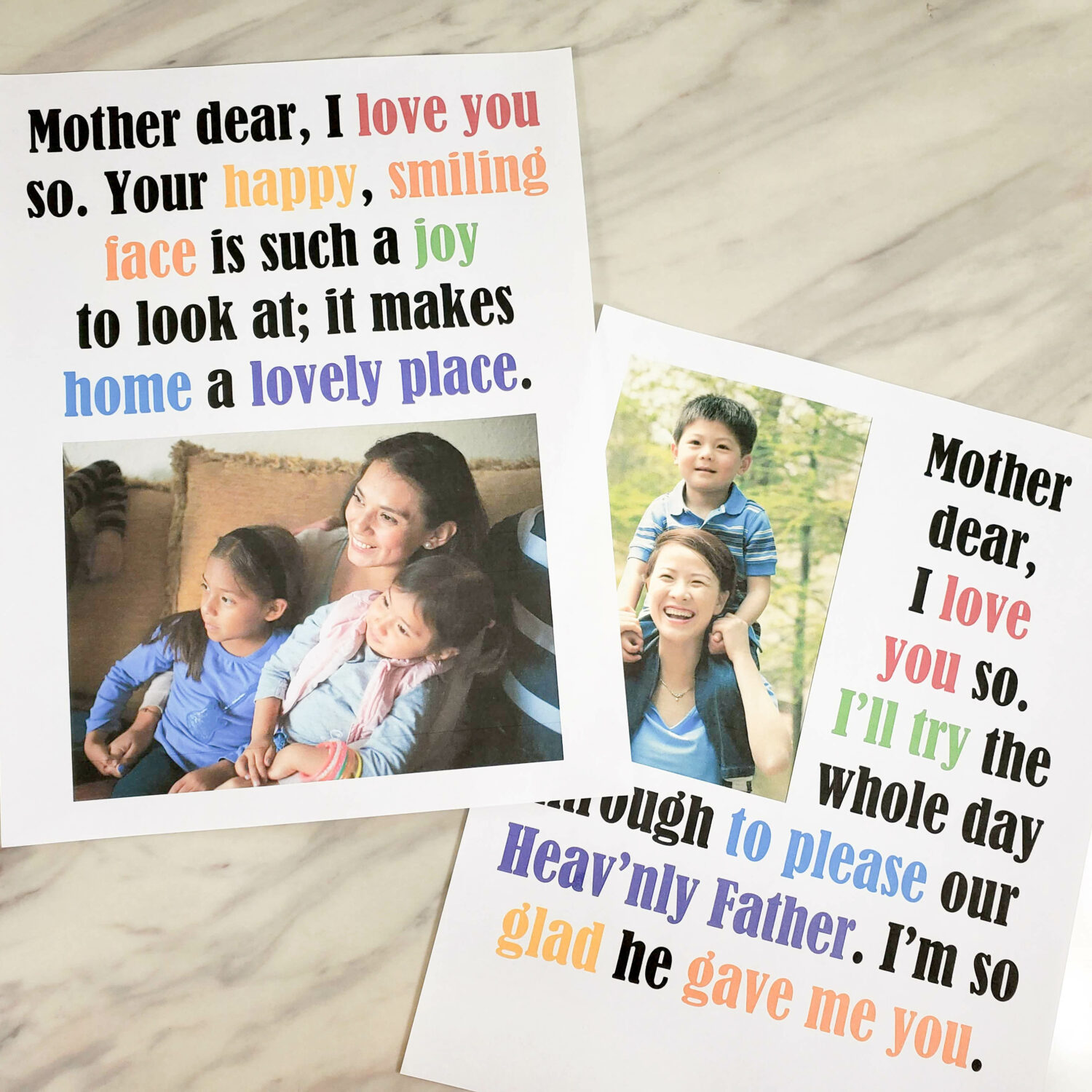 Mother Dear flip chart and lyrics singing time helps for LDS Primary Music Leaders teaching this Mother's Day Song