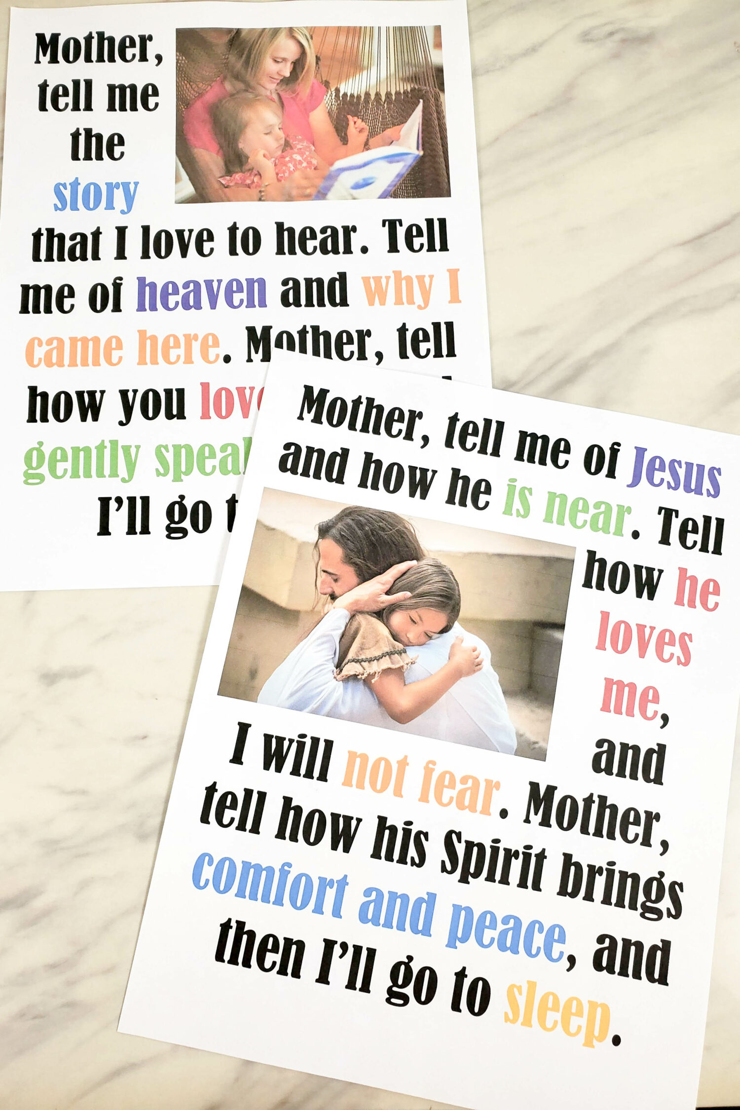 Mother Tell Me the Story flip chart and lyrics singing time helps for LDS Primary Music Leaders teaching this Mother's Day Song