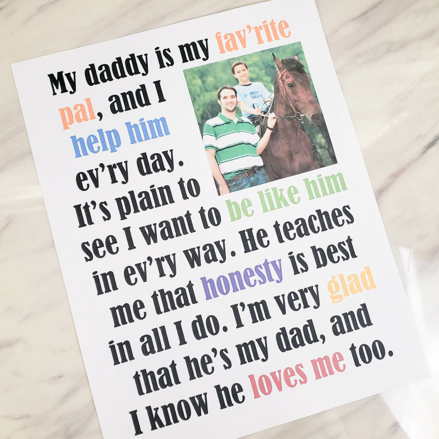 My Dad flip chart & lyrics Father's Day song for LDS Primary music leaders teaching visual aids with pictures and colorful keywords! Plus, a slideshow flipchart option.