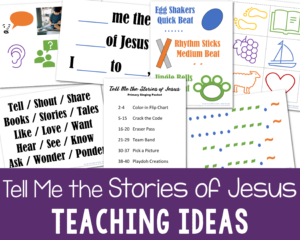 Tell Me the Stories of Jesus Singing Time teaching aids for learning this song printables for LDS Primary music leaders or choristers