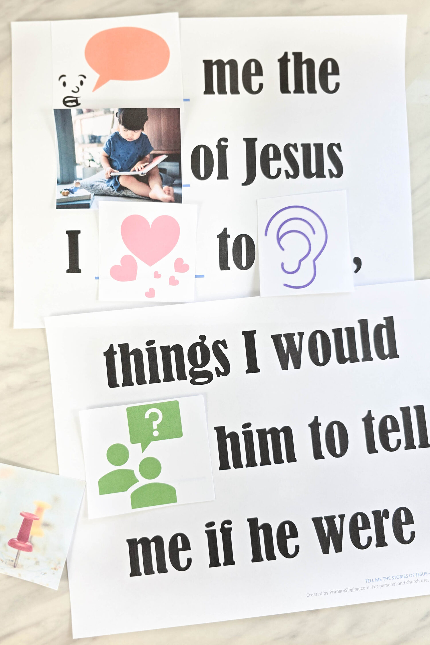 Tell Me the Stories of Jesus Pick a Picture 4 Tell Me the Stories of Jesus - Pick a Picture lesson plan and activity for LDS Primary Singing Time music leaders and home study of Come, Follow Me for families!