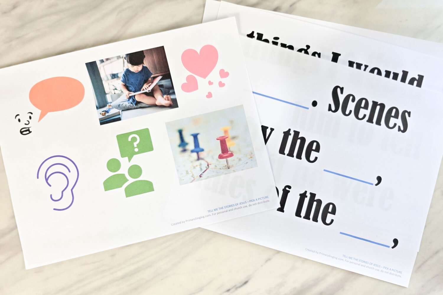 Tell Me the Stories of Jesus Pick a Picture 7 Tell Me the Stories of Jesus - Pick a Picture lesson plan and activity for LDS Primary Singing Time music leaders and home study of Come, Follow Me for families!