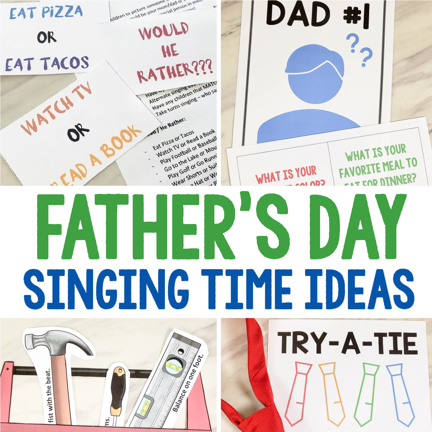 Holiday Singing Time Ideas for Primary Easy ideas for Music Leaders sq Fathers Day Singing Time Ideas 1
