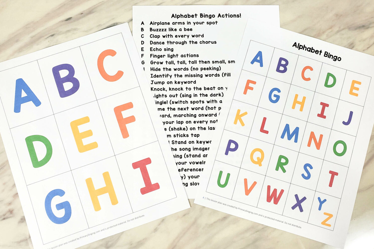 Back to School Alphabet Bingo Singing time ideas for Primary Music Leaders Back to School Alphabet Bingo5