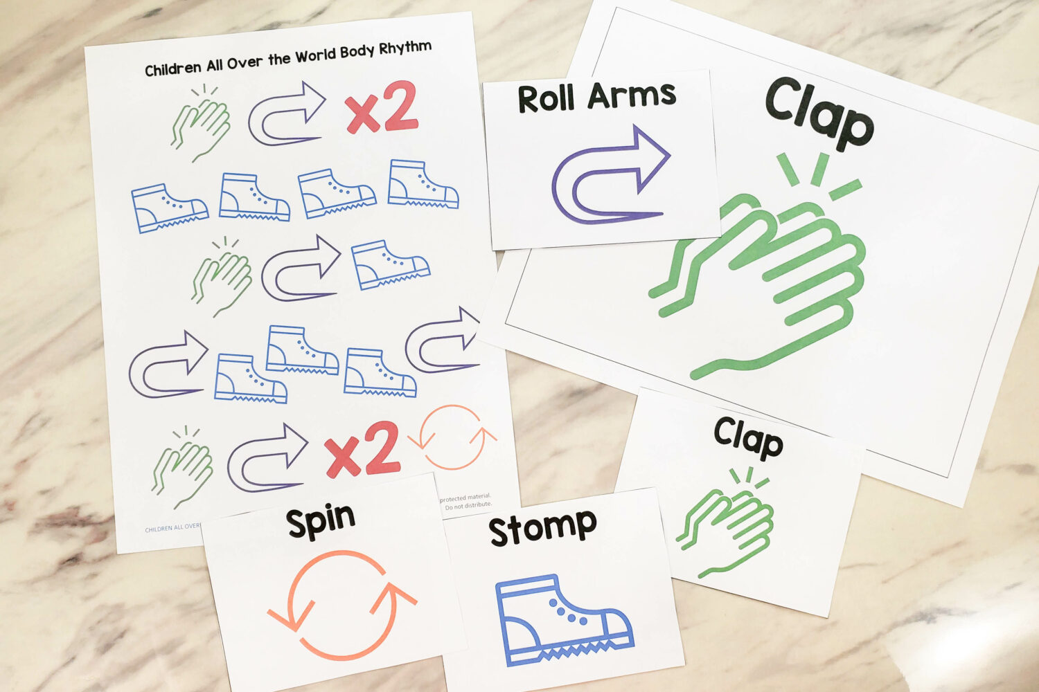 Children All Over the World Body Rhythm singing time idea! Use this pattern with claps, stomps, and rolling your arms that follows along with the lyrics to add purposeful movement! Includes printable song helps for LDS Primary Music Leaders teaching this song.