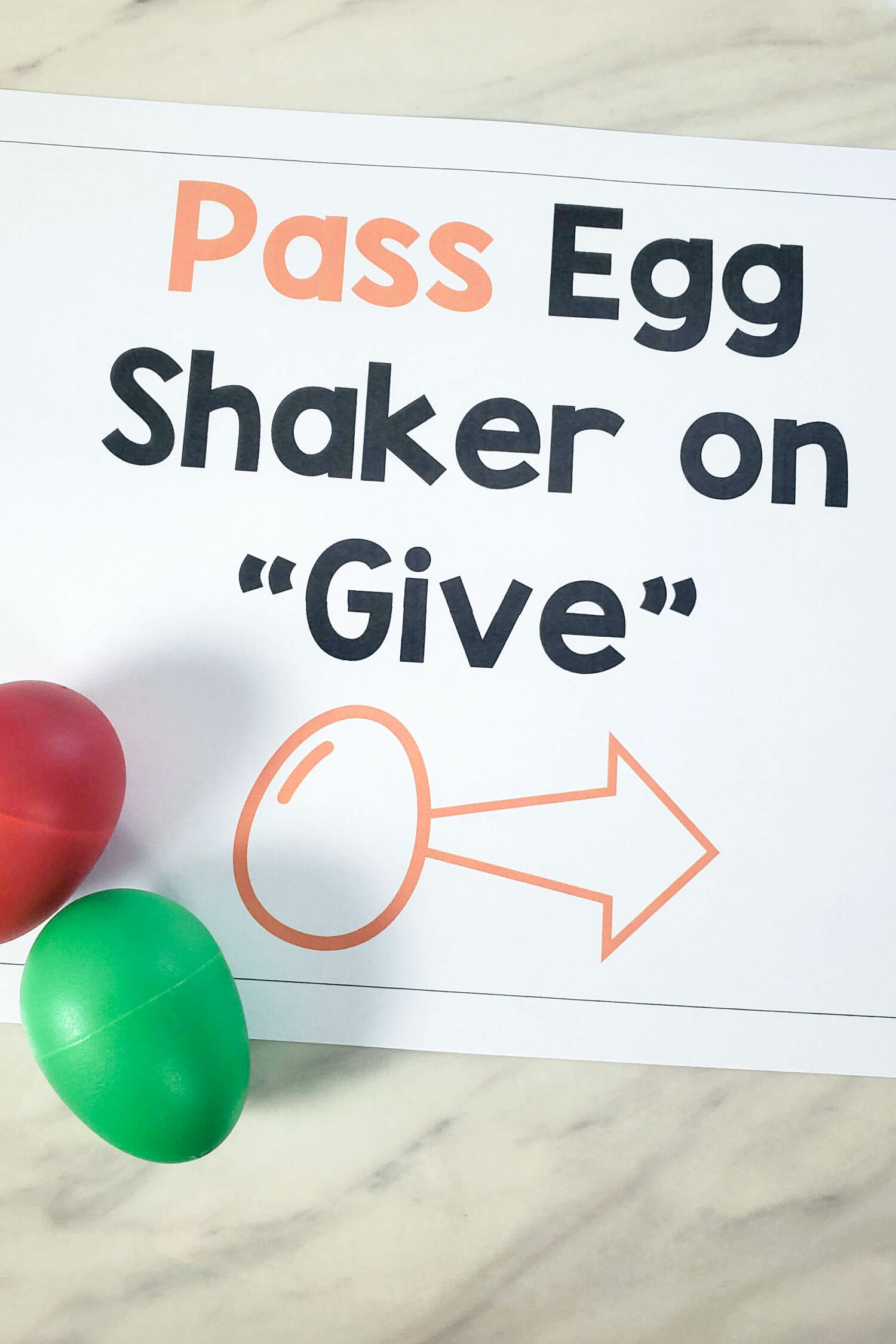 Give Said the Little Stream egg shakers full page action cards