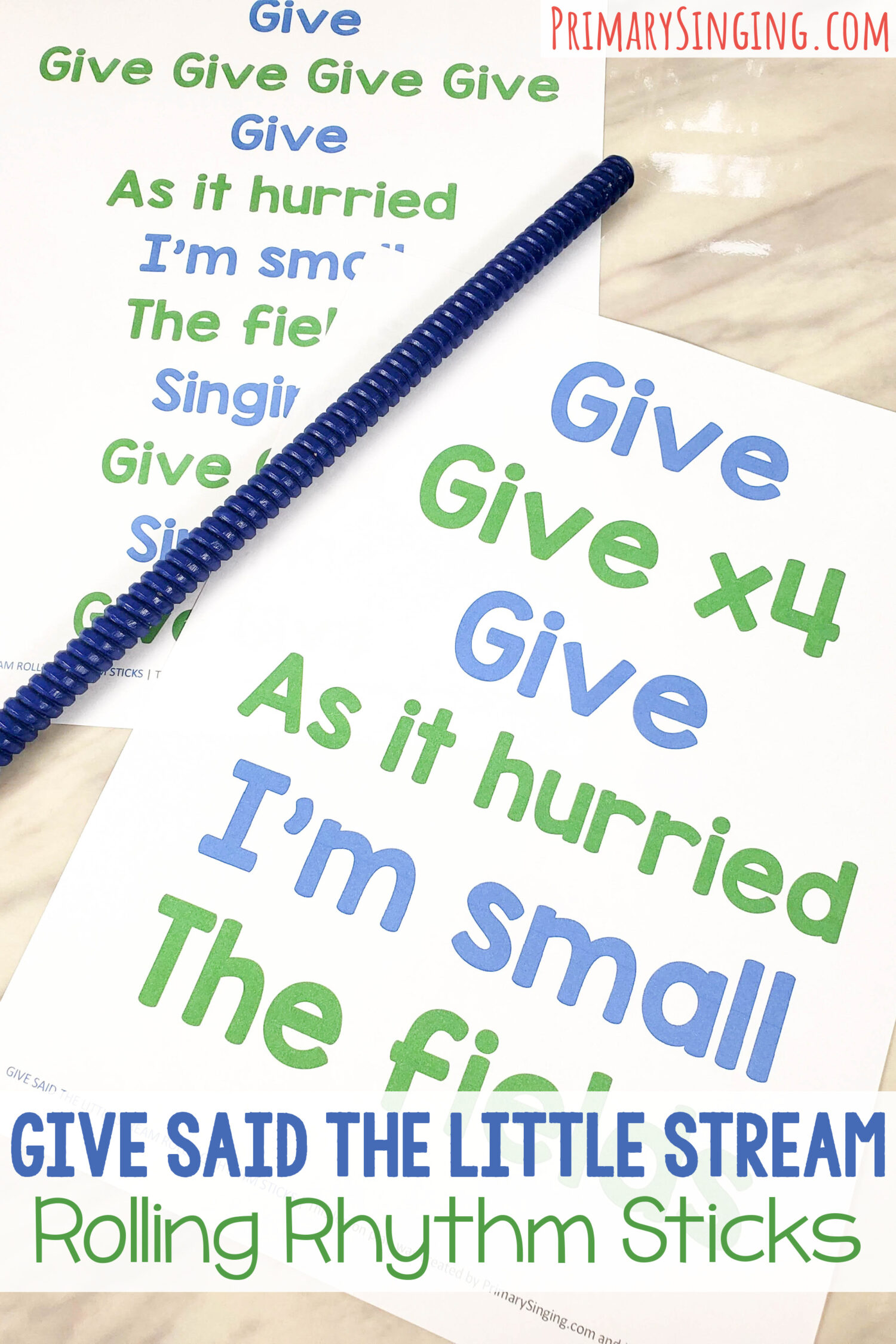 Give Said the Little Stream Rolling Rhythm Sticks singing time activity! Use a rhythm stick to "give" back and forth in this interactive movement activity. Includes printable song helps for LDS Primary music leaders.