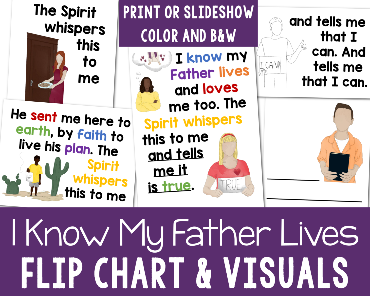 I Know My Father Lives flip chart and visuals for learning this song printables for LDS Primary music leaders or choristers for singing time