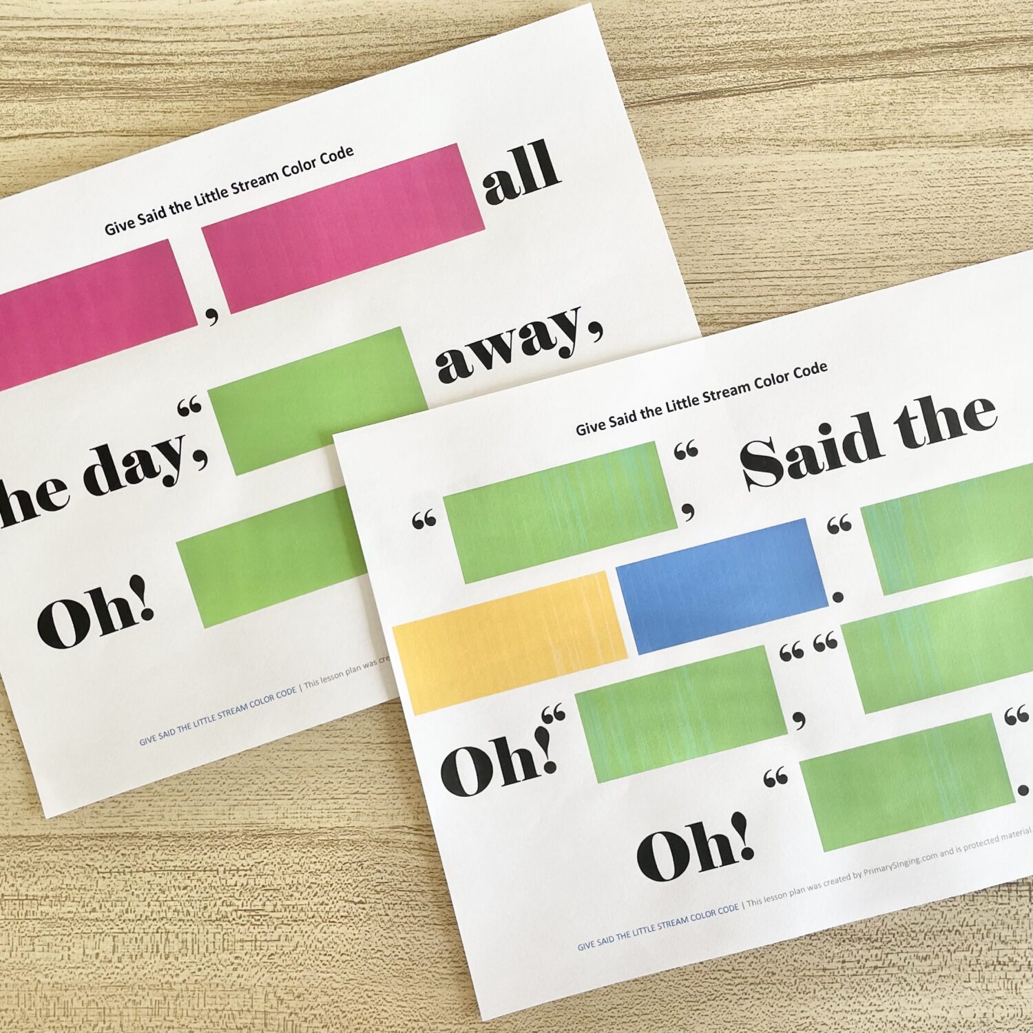 Give Said the Little Stream Color Code singing time idea! Use this fun logical conclusions activity with a printable color code and song helps for LDS Primary Music Leaders.