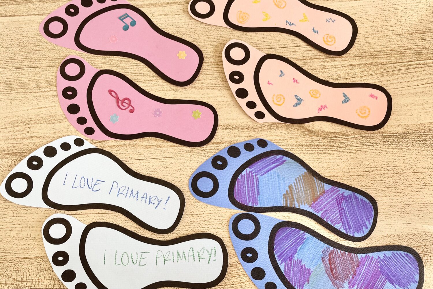 I'll Walk With You Footprints Path - create a path with footprints decorated by primary children for a fun way to review this song with additional ways to play and song helps for LDS Primary Music Leaders. 