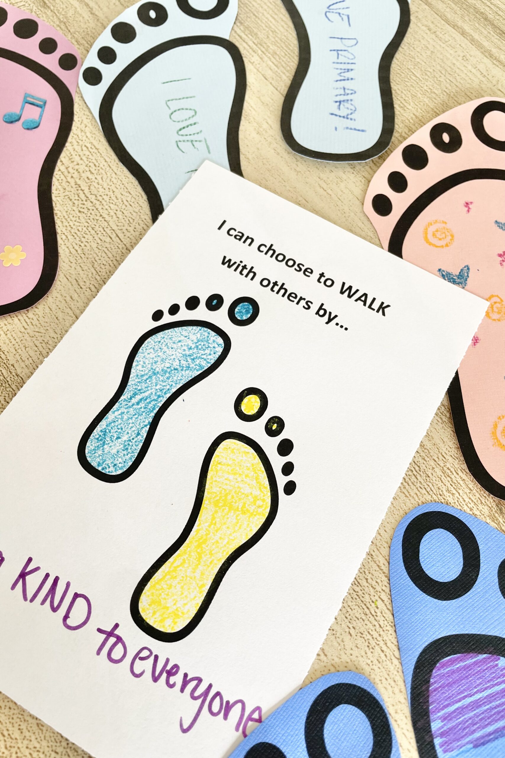 Shop: I'll Walk With You Singing Time Packet 7 I'll Walk With You Footprints Path - create a path with footprints decorated by primary children for a fun way to review this song with additional ways to play and song helps for LDS Primary Music Leaders.
