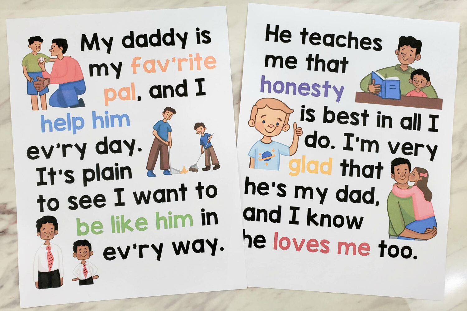 My Dad Flip Chart beautiful custom art that will help you teach this LDS Primary song! Color and Black and White flipchart for LDS Primary Music Leaders.