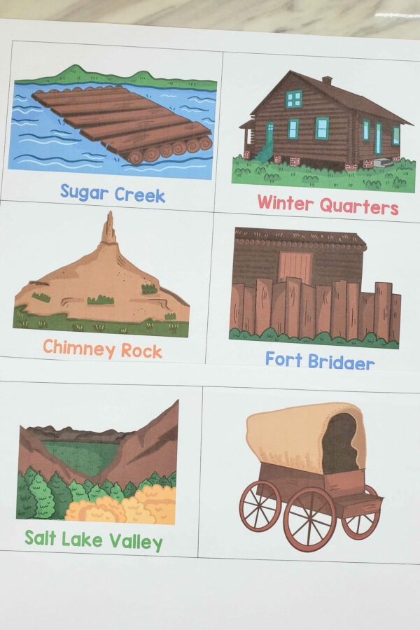 Pioneer Mormon Trail stops along the route fun Primary singing time review game to review all of your Primary Program songs or sing some fun Pioneer songs! Printables for LDS Primary Music Leaders.