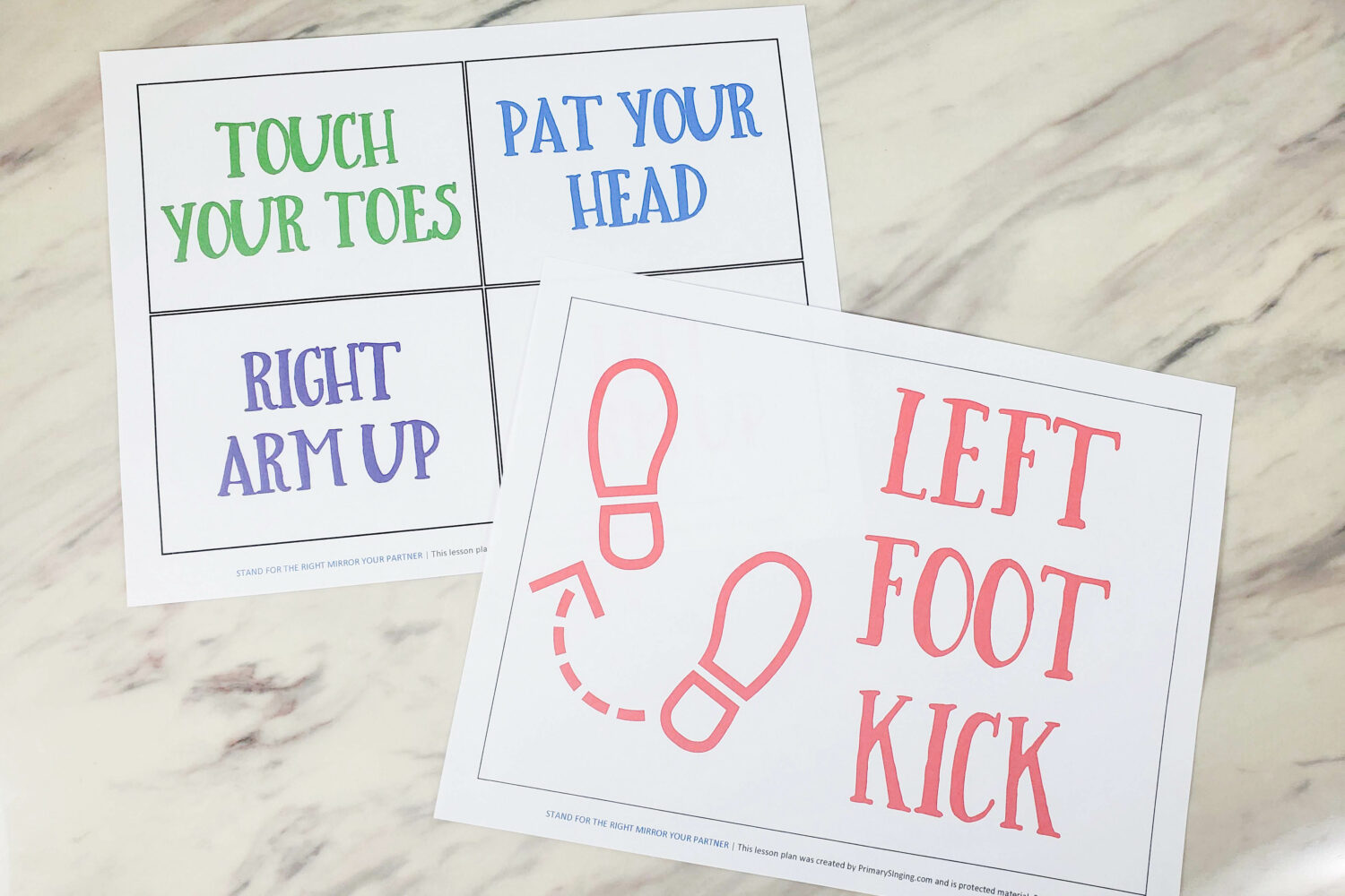 Stand for the Right Mirror Your Partner singing time activity! Use this fun and easy cue cards to help you come up with patterns for the kids to mirror their partner while singing through this song about choosing the right in all of our circumstances. Includes printables for LDS Primary Music Leaders.