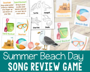 Summer Beach Day Song Review Game singing time idea!