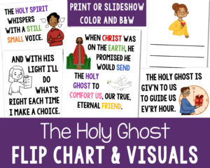 The Holy Ghost Flip Chart singing time song helps with visual aids to teach this LDS Primary song for music leaders.