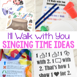 I'll Walk with You singing time ideas - TONS of ways to teach I'll Walk with you in your Primary room including ribbon wands, instruments, flip charts, rhythm patterns, and more activities! Includes printable song helps for LDS Primary Music Leaders.