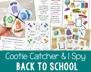 Back to School Cootie & I Spy singing time games