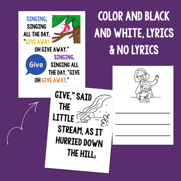 Give Said the Little Stream Art Flip Chart in color and black and white
