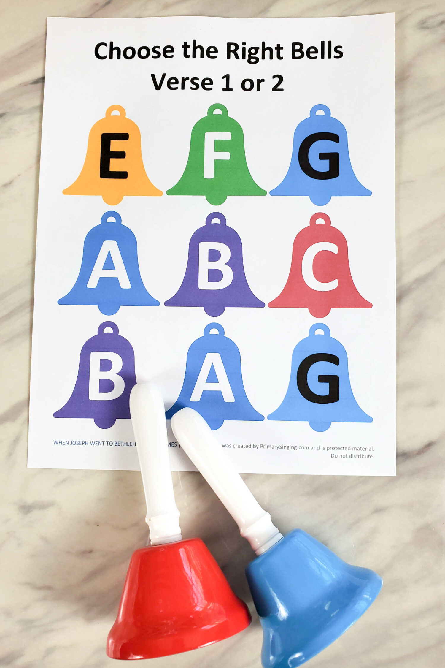 Choose the Right Chimes & Bells singing time idea! Head over to grab this printable pipe chime and hand bells charts to help teach the LDS hymn Choose the Right in your Primary room! You can use either instrument - or both - for a fun and one of a kind singing time!