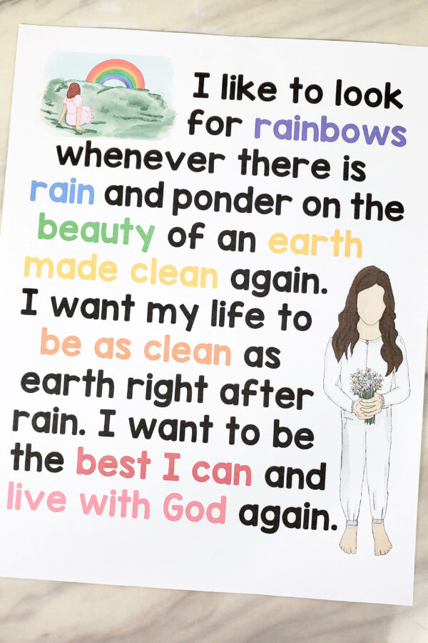 When I Am Baptized Flip Chart beautiful custom art flipchart to help teach this song in Primary Singing Time!