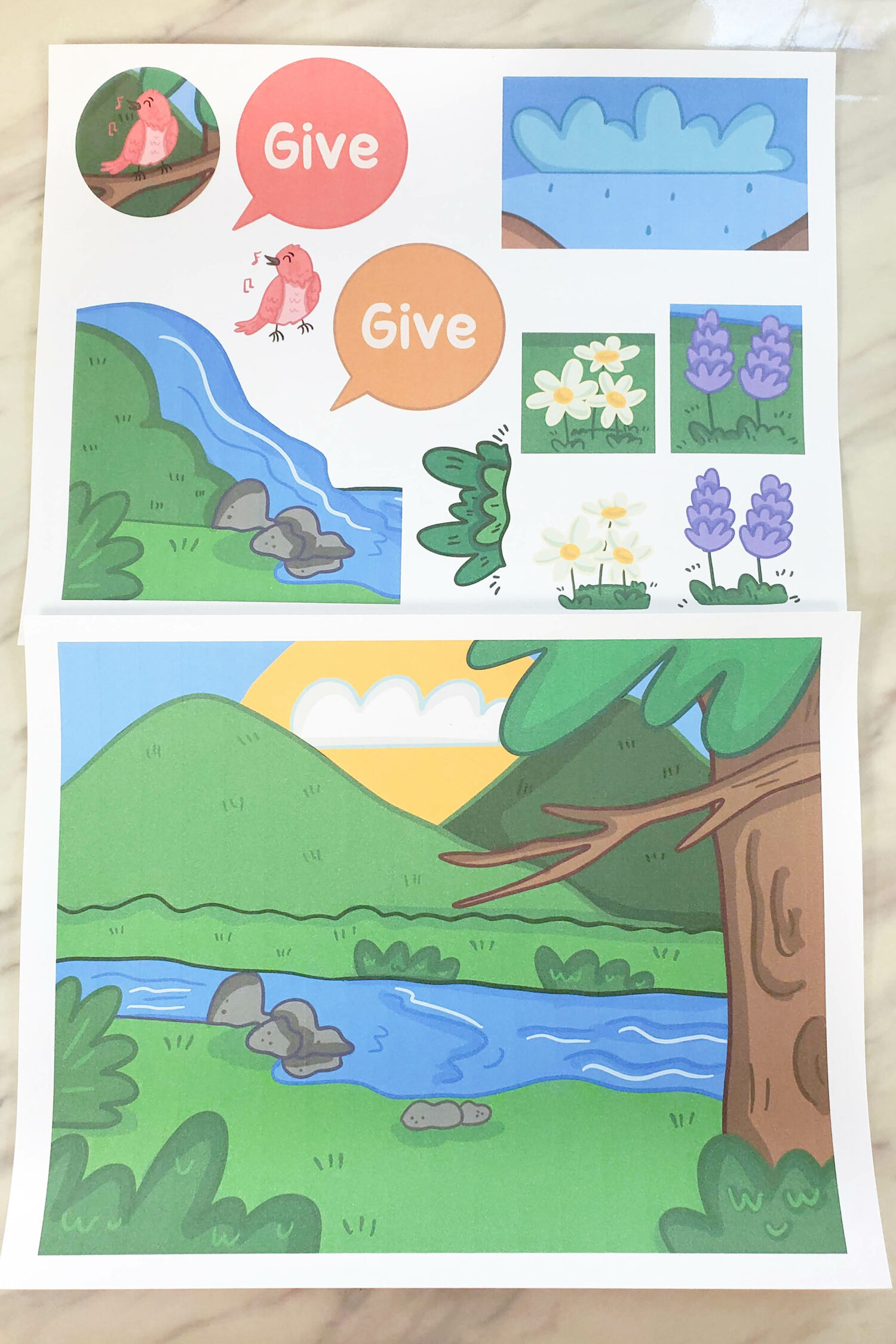 Give Said the Little Stream Interactive Poster singing time activity! Add different elements to the scene that match the lyrics for a fun way to visually learn the song! Fun teaching idea for LDS Primary music leaders and families.