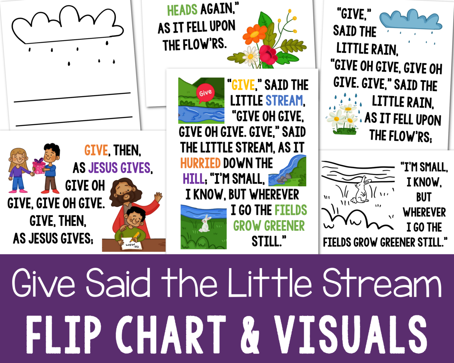 Give Said the Little Stream Flip Chart & Lyrics Easy ideas for Music Leaders Shop Give Said the Little Stream Flip Chart