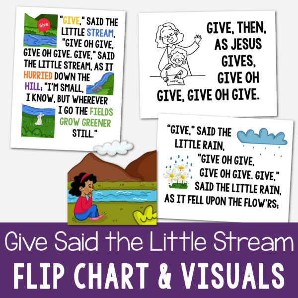 Give Said the Little Stream Art Flip Chart printable song helps for LDS Primary music leaders singing time