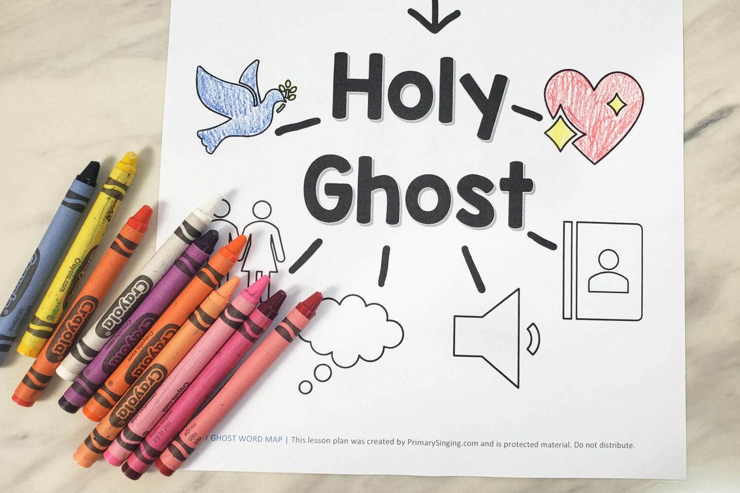 The Holy Ghost Word Map coloring page printable