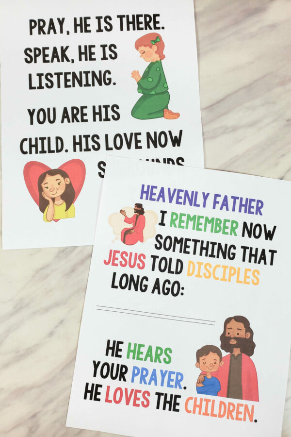 A Child's Prayer Flip Chart for Primary Singing Time great visual aids to help teach this song for LDS Primary music leaders - illustration pictures and lyrics!