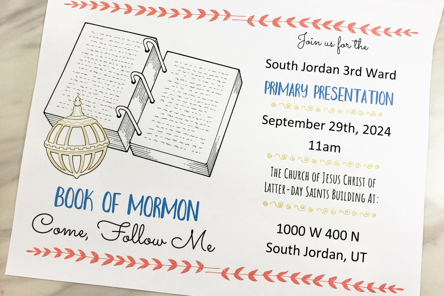 Book of Mormon Primary Program poster!