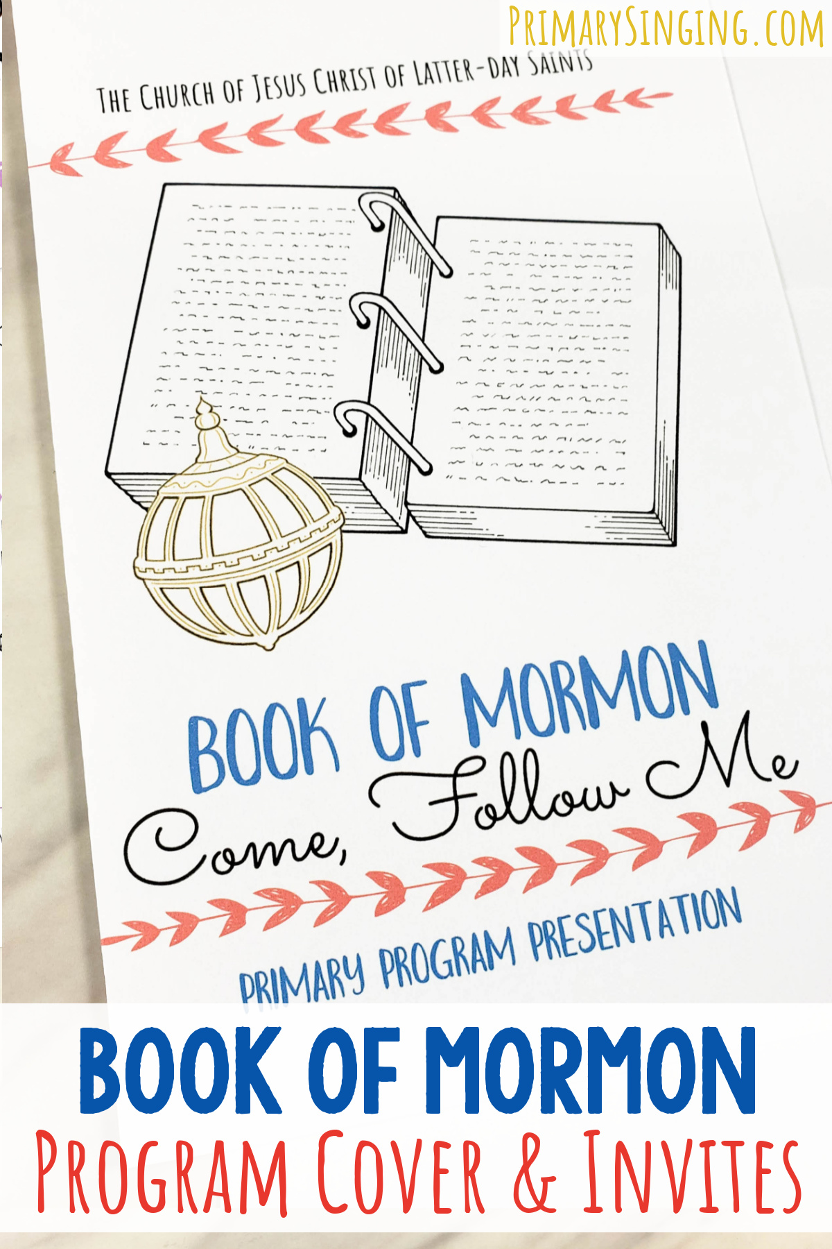 Book of Mormon Primary Program Bulletin Cover, Invites, Comment Card, and Poster to help spread the word on when your upcoming Primary Presentation is set for! Editable PDF to easily print and create your own custom program cover!