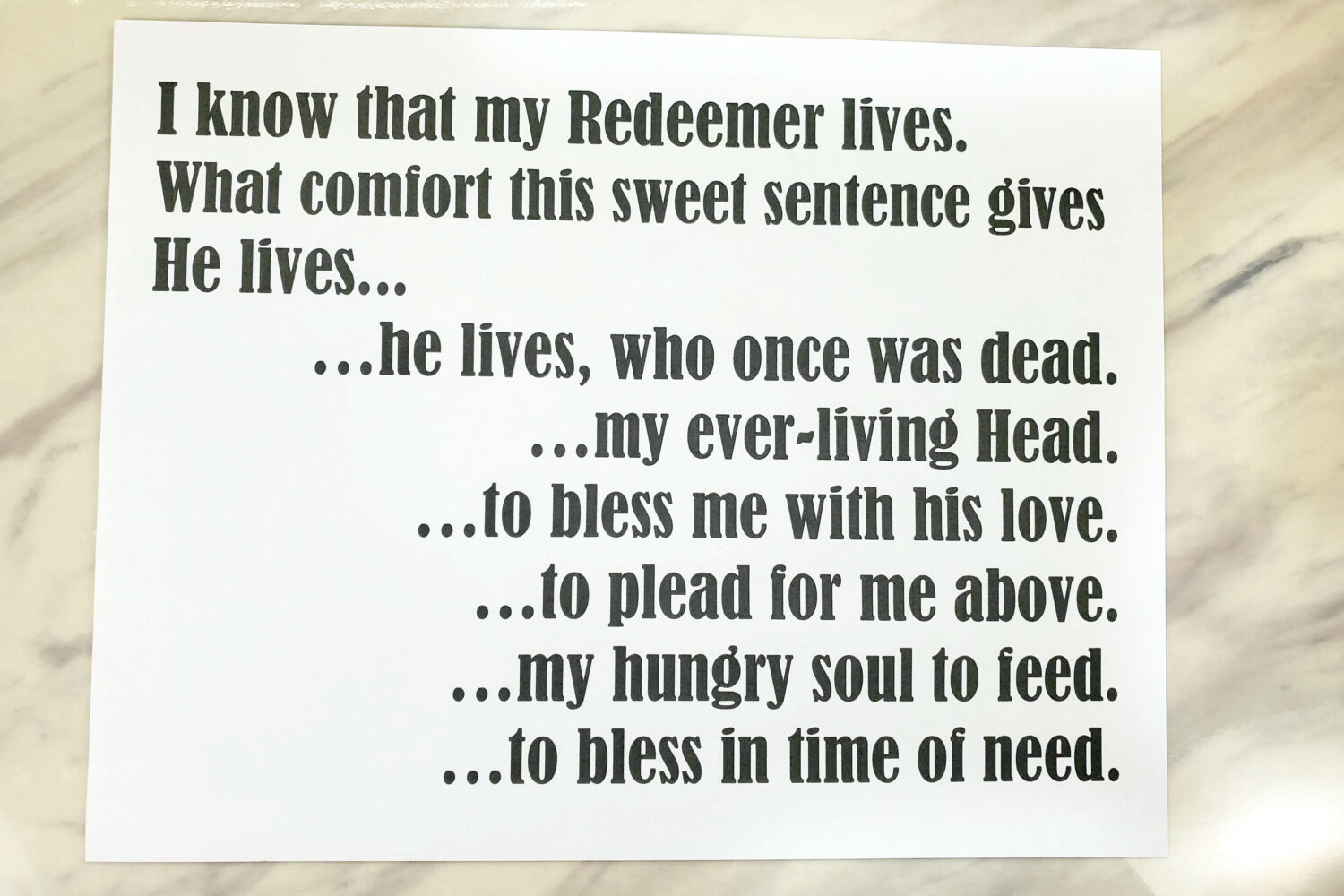 I Know That My Redeemer Lives Lyrics Order great way to help teach this song in singing time for your Senior Primary! Scramble up the lyric strips and help get them back in order.