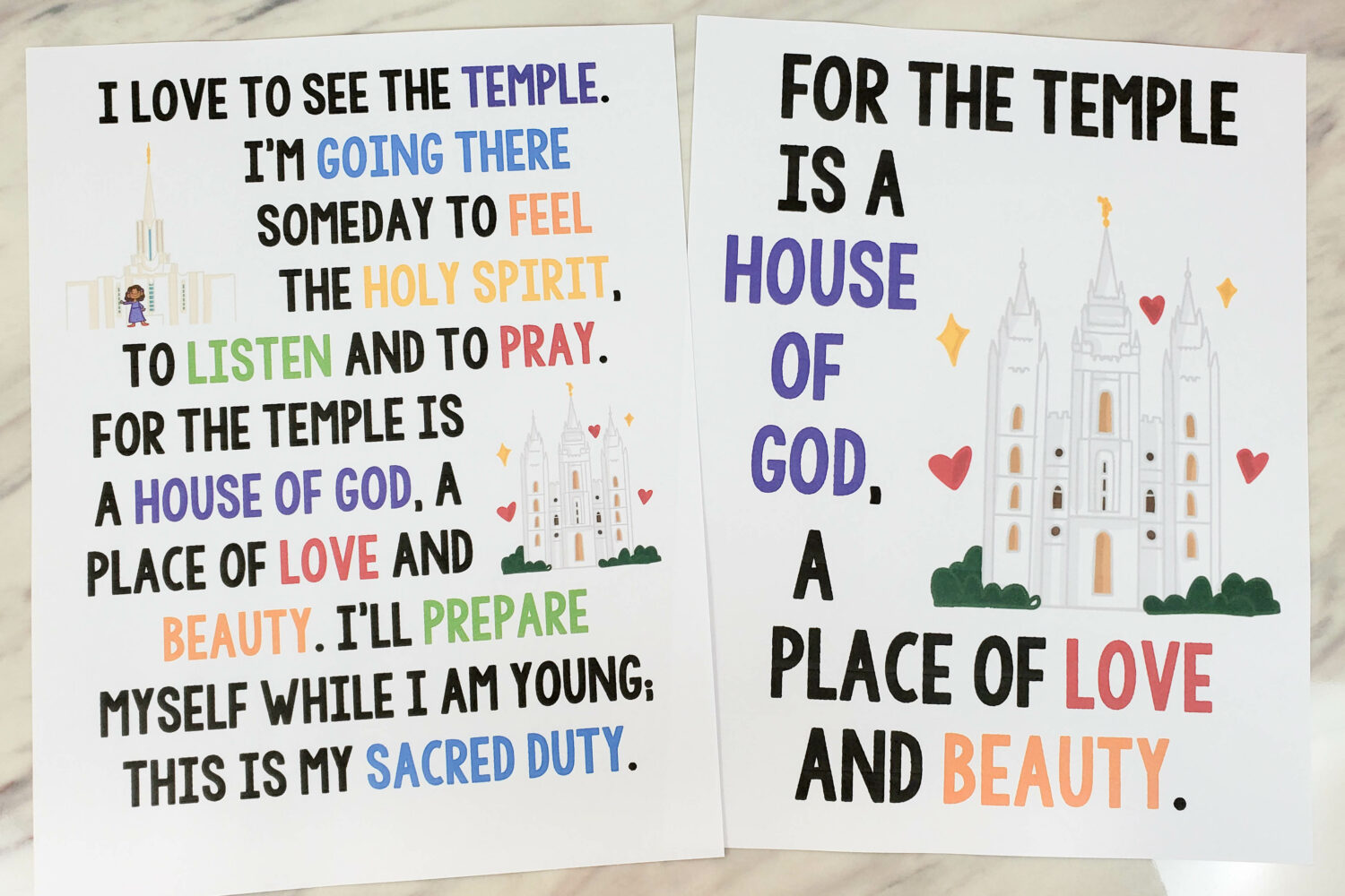 I love to See the Temple Flip Chart singing time visual aids helps for LDS Primary music leaders to teach this fun beloved song as part of the Come Follow Me study song list.