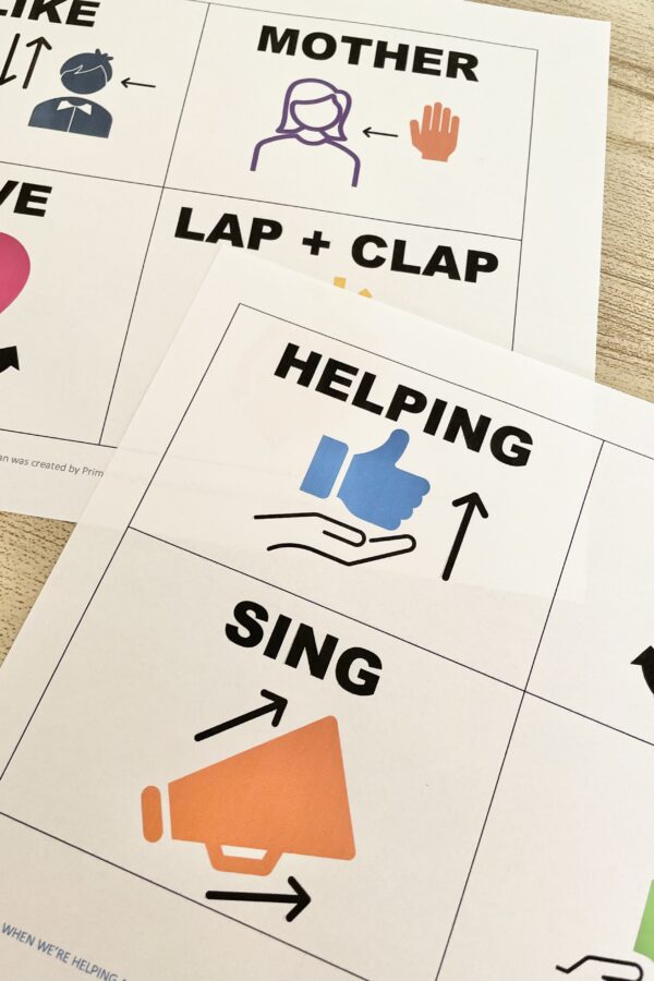 When We're Helping Action Words - teach simple hand actions to help your primary children learn this sweet primary song for LDS Primary Music Leaders.