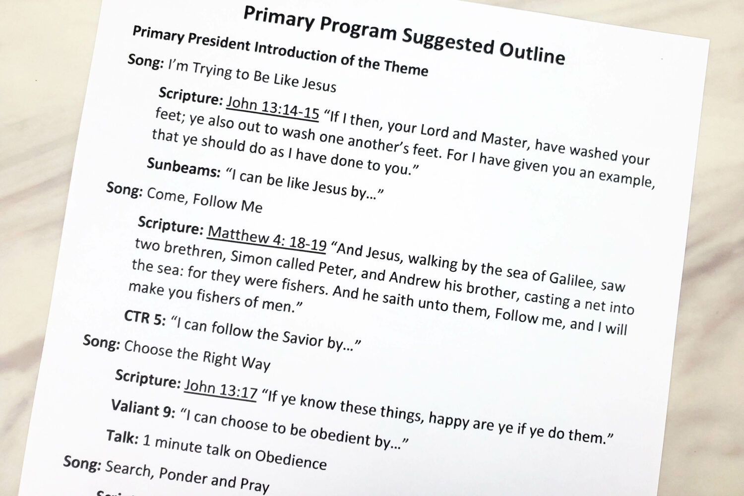 23 Primary Program Review Ideas Singing time ideas for Primary Music Leaders Primary Program Script New Testament5