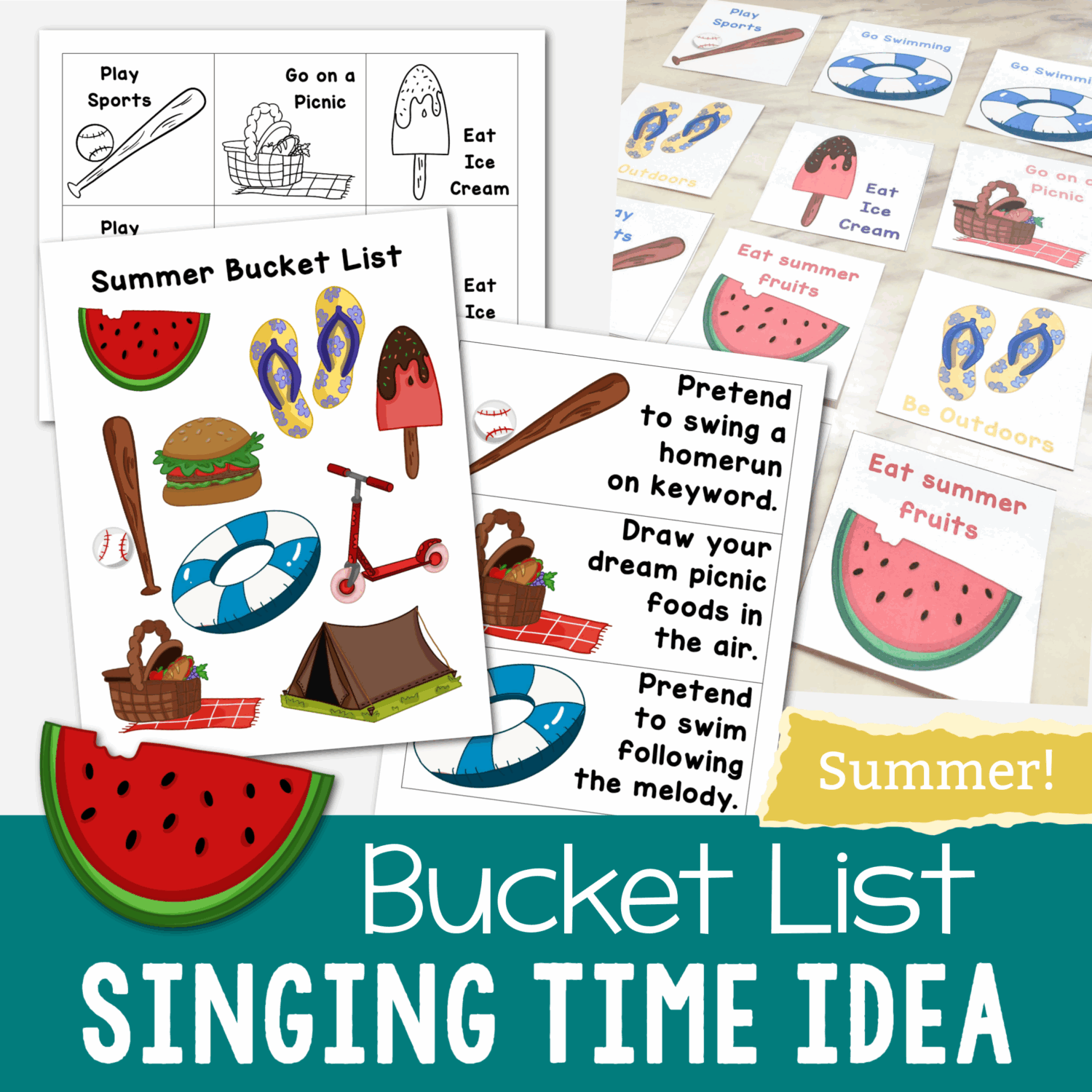 June Overview & Summer Activities 3 Summer Bucket List match game singing time Shop