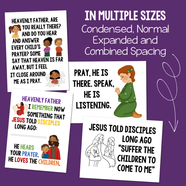 A Child's Prayer flip chart custom art singing time teaching aid with various printing formats.