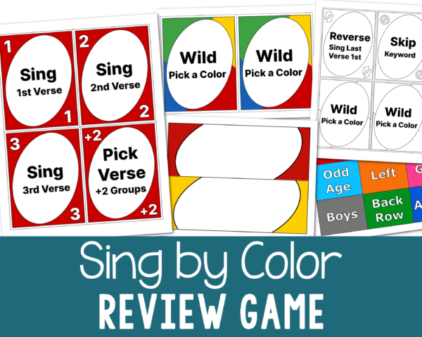 Shop: Sing by Color Review Game Easy ideas for Music Leaders Sing by Color Review Game Shop