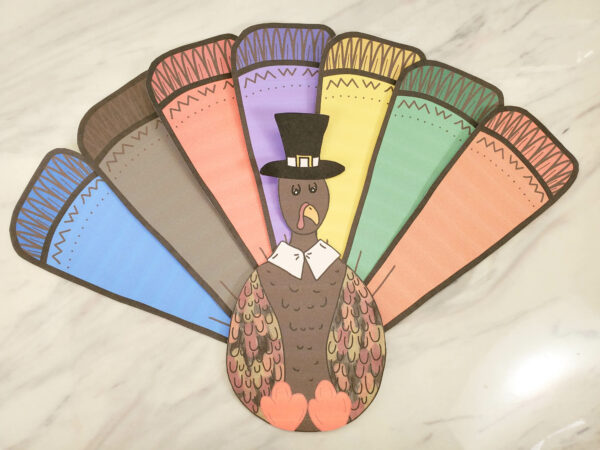 Thanksgiving Thankful Turkey printable singing time activity and lesson plan on gratitude and blessings! Fun and easy craft for kids or for your Primary class.
