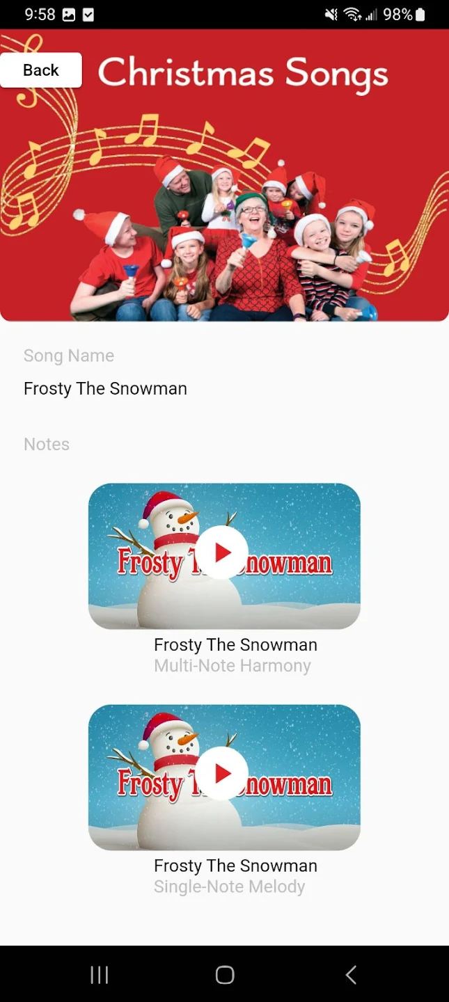 Merry Bells App: Primary Song Downloads! 11 merry bells app single song view