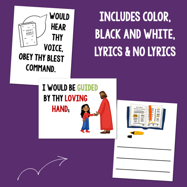 Tell Me Dear Lord Flip Chart color and black and white printables
