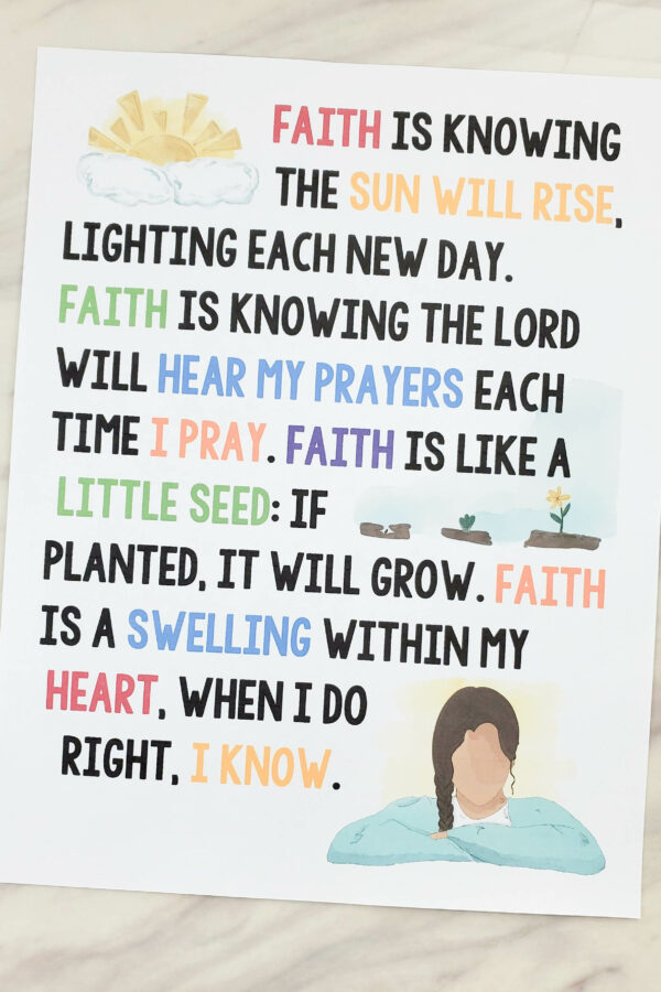 Faith Flip Chart LDS Primary song singing time visual aids and song helps Primary music leader