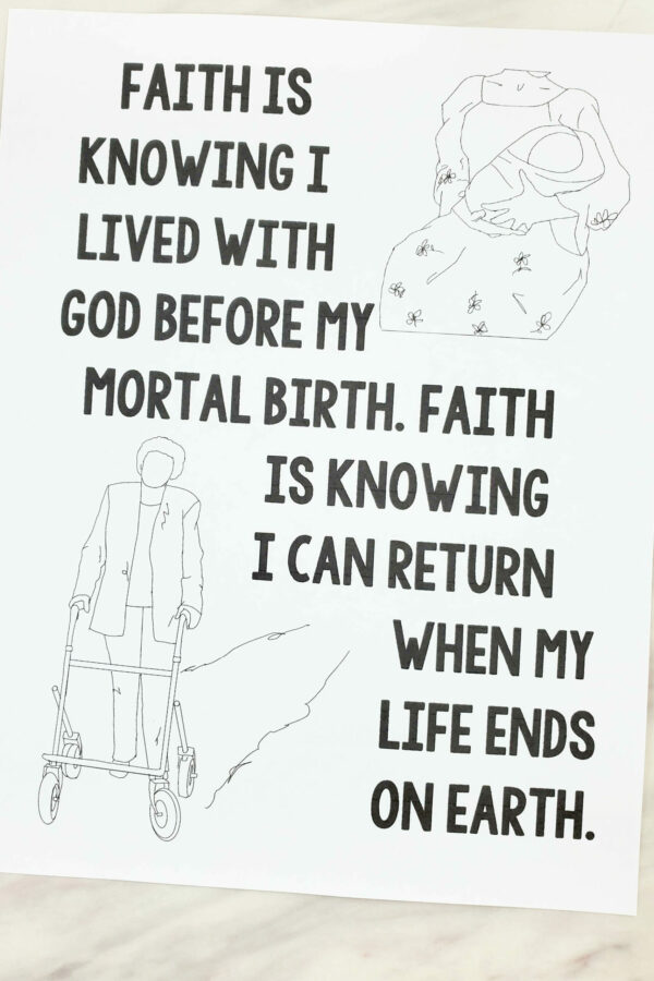 Faith Custom Art Flip Chart black and white printable