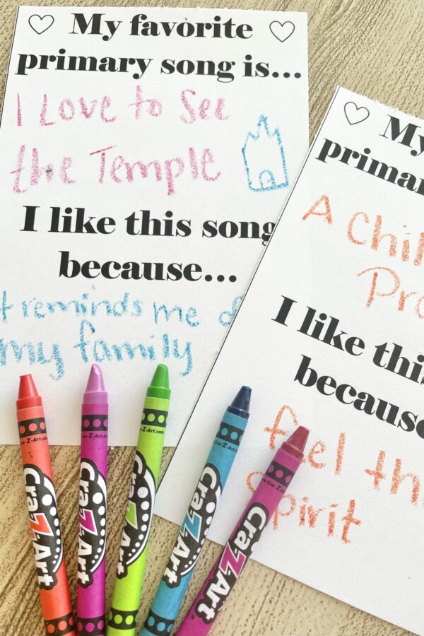 The Church of Jesus Christ Song Testimony - share favorite primary songs and mini-testimonies to review this song. Includes printable song helps for LDS Primary Music Leaders.